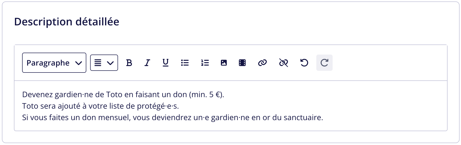 Description détaillée