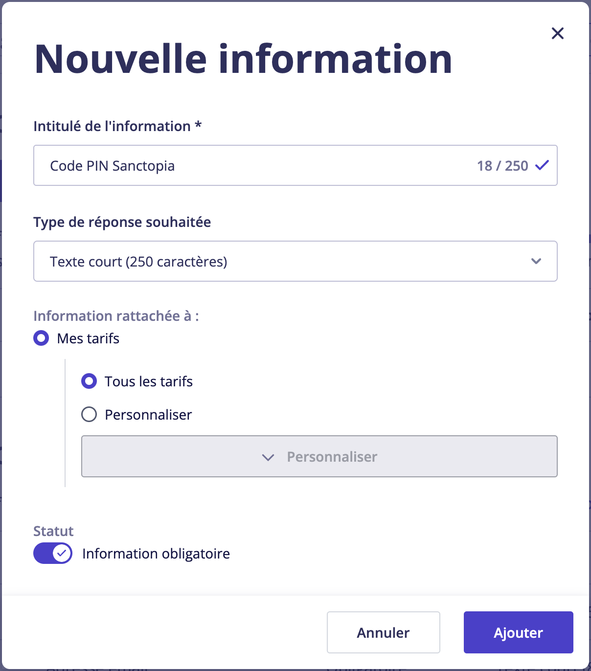 Nouvelle information
