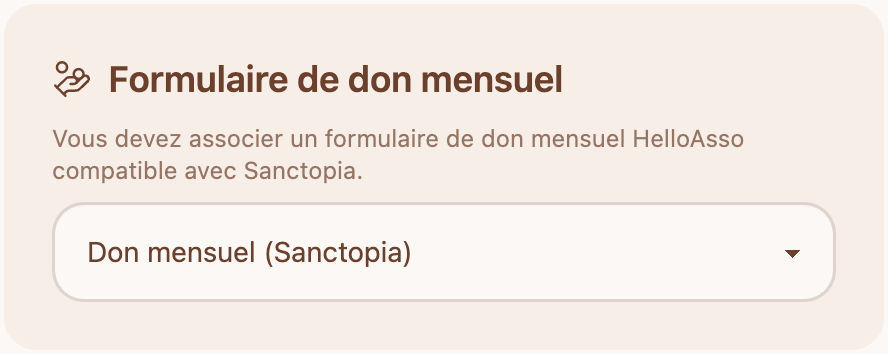 Formulaire de don mensuel