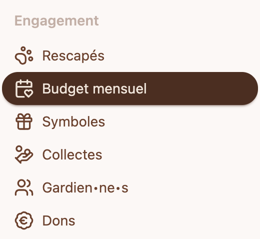 Budget mensuel navigation