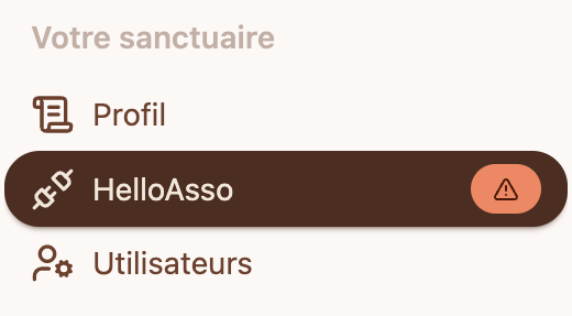 HelloAsso navigation